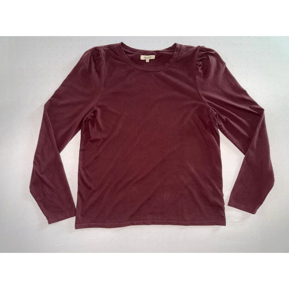 Madewell Burgundy Long Sleeve Tee | Size Large | 100% Cotton